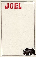 Joel Note Paper (relief print stamp 3 x 5 in)